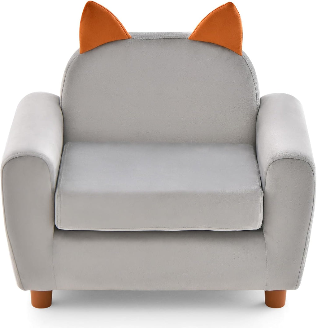 Dutch Velvet Wooden Upholstered Toddler Arm Chair