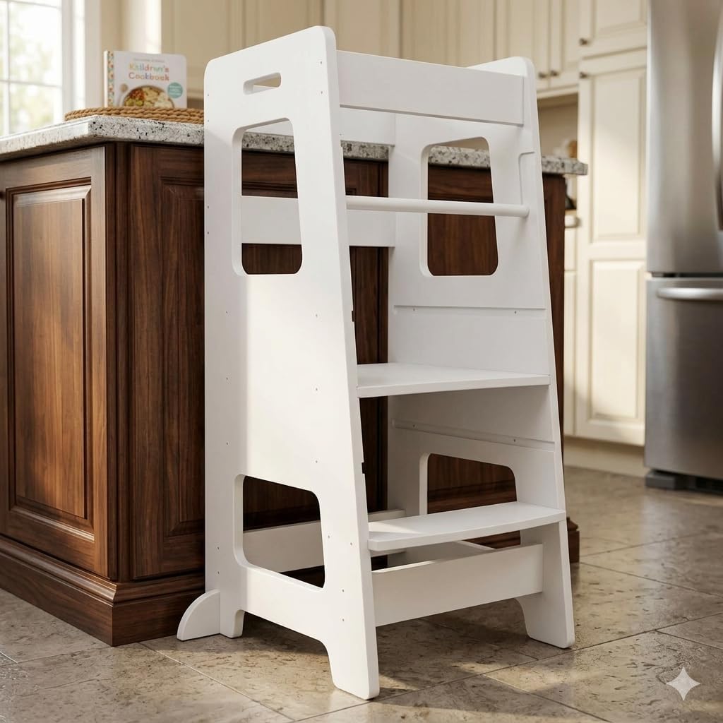 Wooden Adjustable Toddler Kitchen Helper Tower