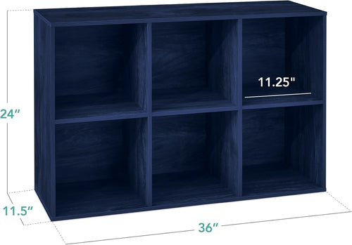 6‑Cube Customizable Kids Toy Storage Bookcase
