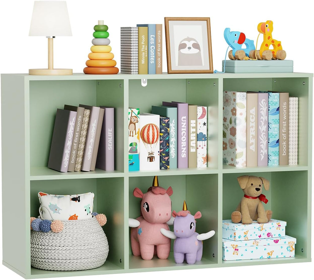 6‑Cube Kids Cubby Toy Storage Bookshelf Organizer