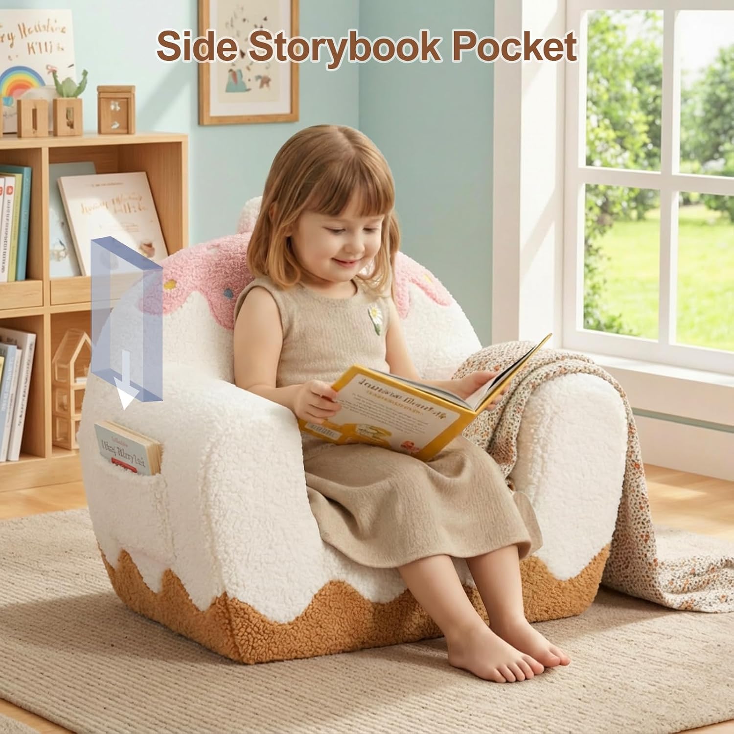 Soft Sherpa Comfy Toddler Kids Sofa Chair