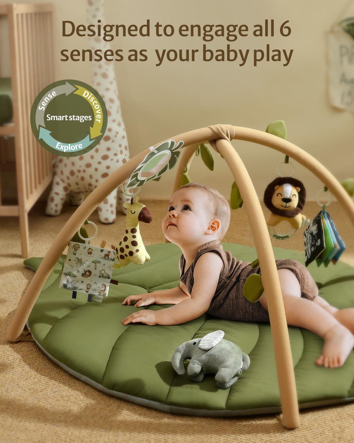 Leaf‑Shaped Baby Activity Gym Play Mat