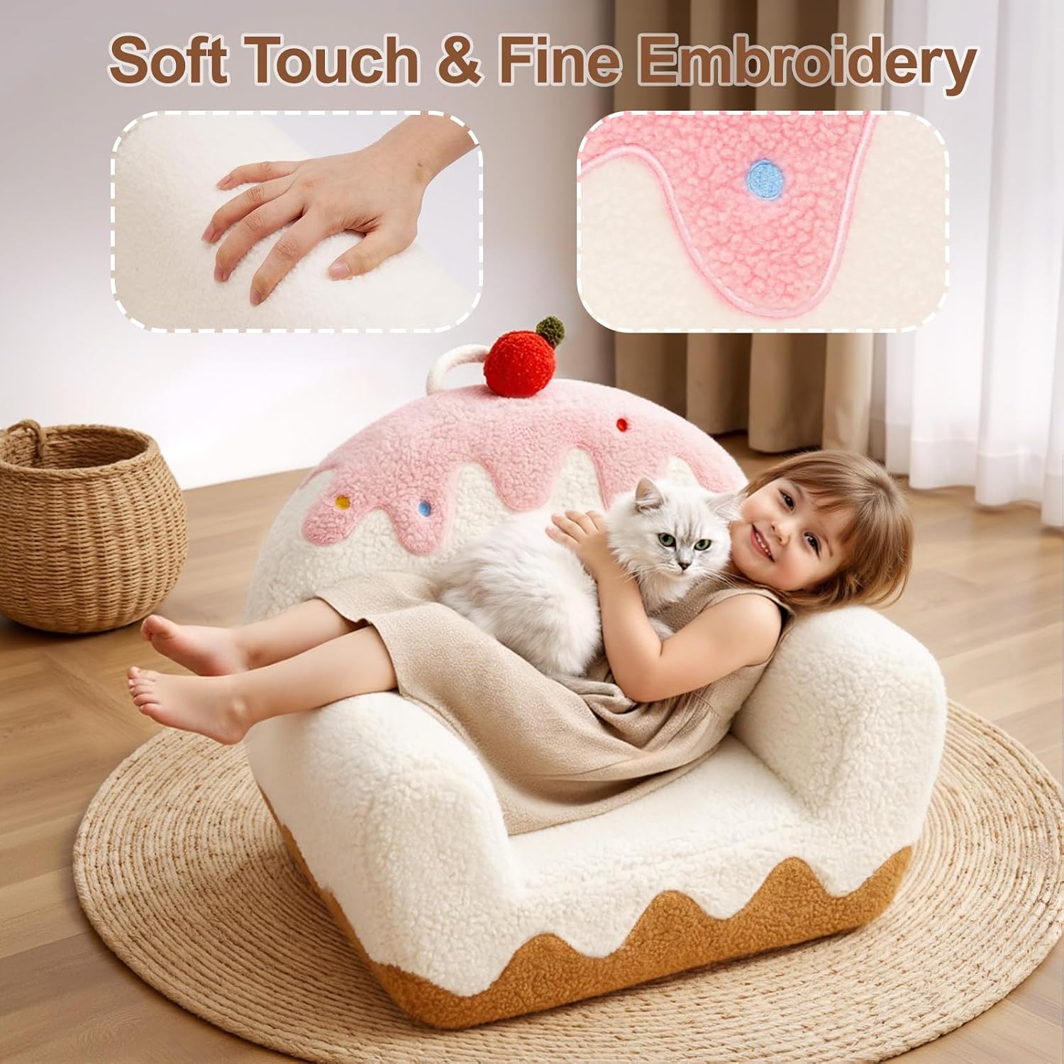 Soft Sherpa Comfy Toddler Kids Sofa Chair