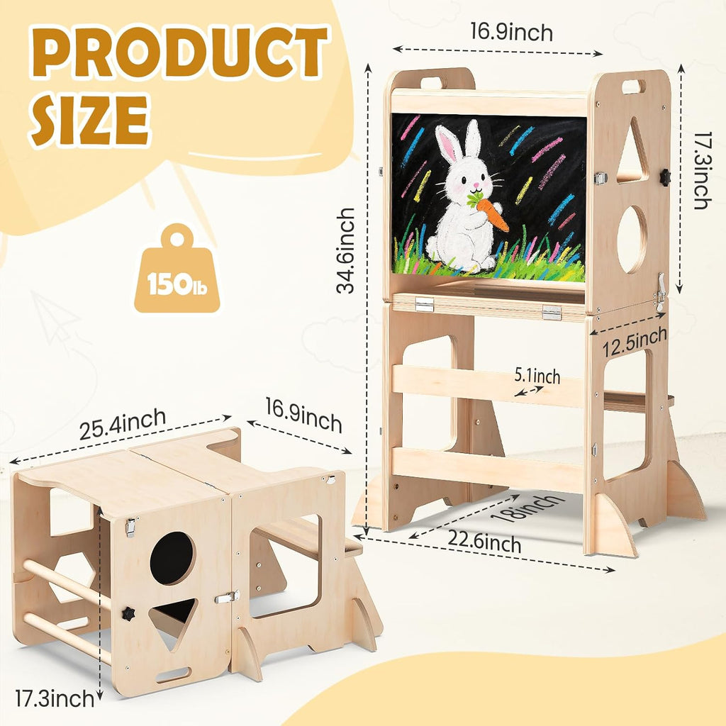 Foldable Wooden Toddler Kitchen Helper Tower