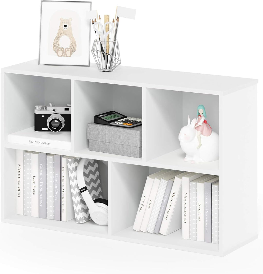 Reversible 5‑Cube Multipurpose Storage Bookshelf