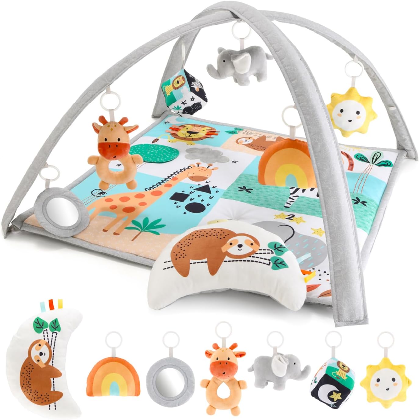 Safari‑Themed Baby Gym Activity Play Mat