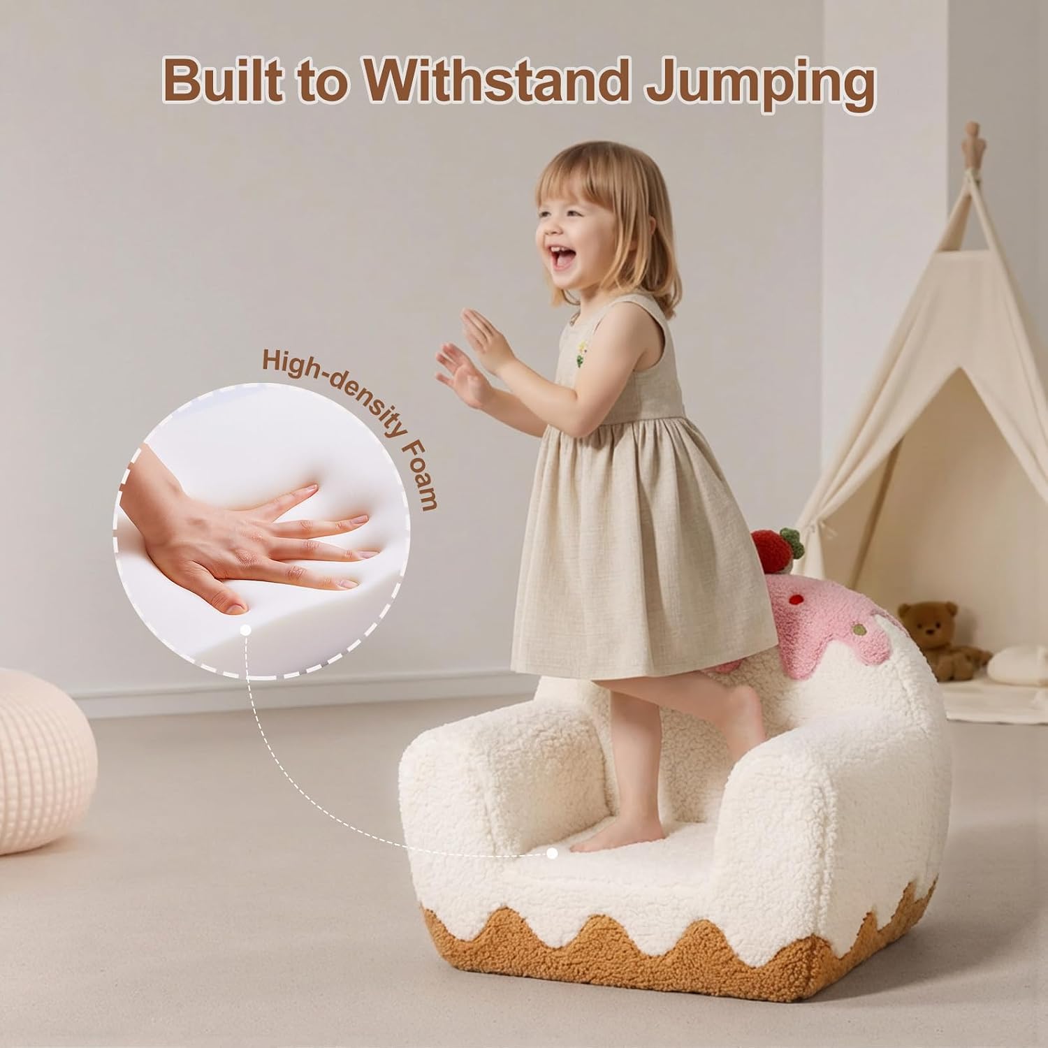 Soft Sherpa Comfy Toddler Kids Sofa Chair