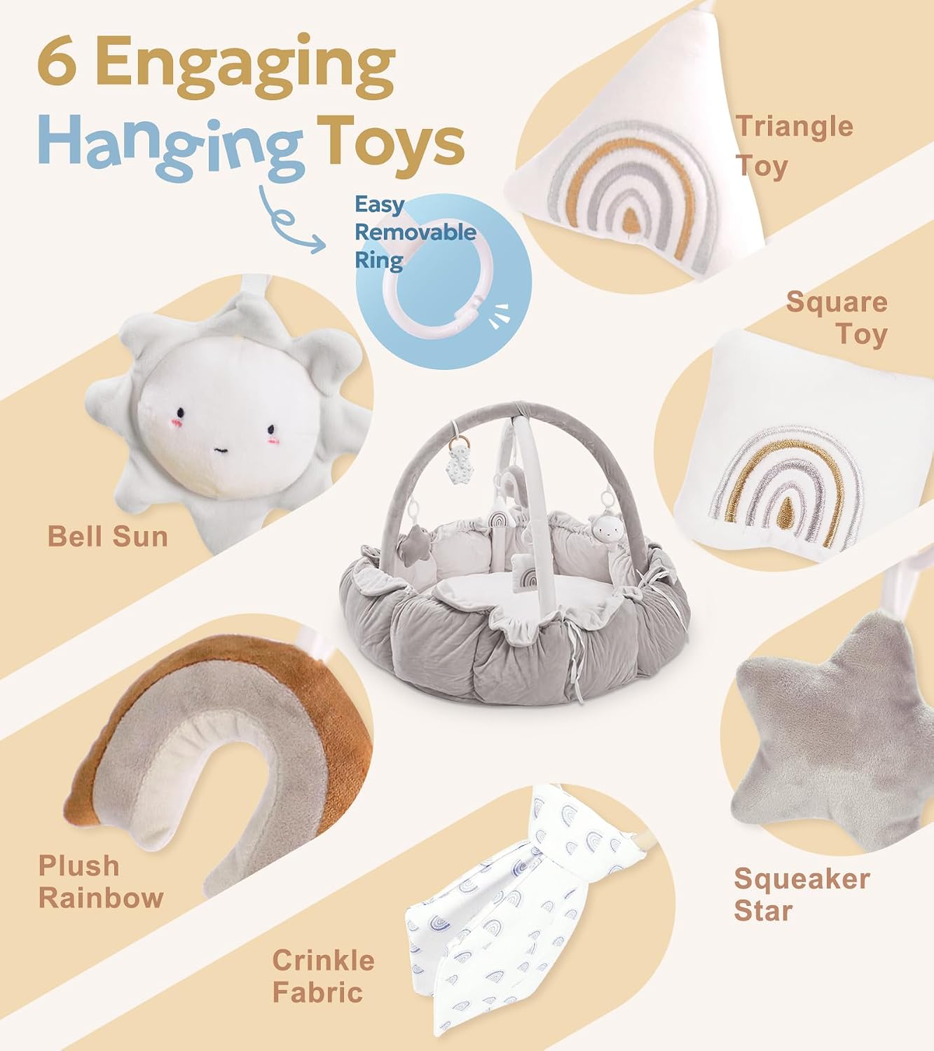 Plush Developmental Baby Gym Play Mat