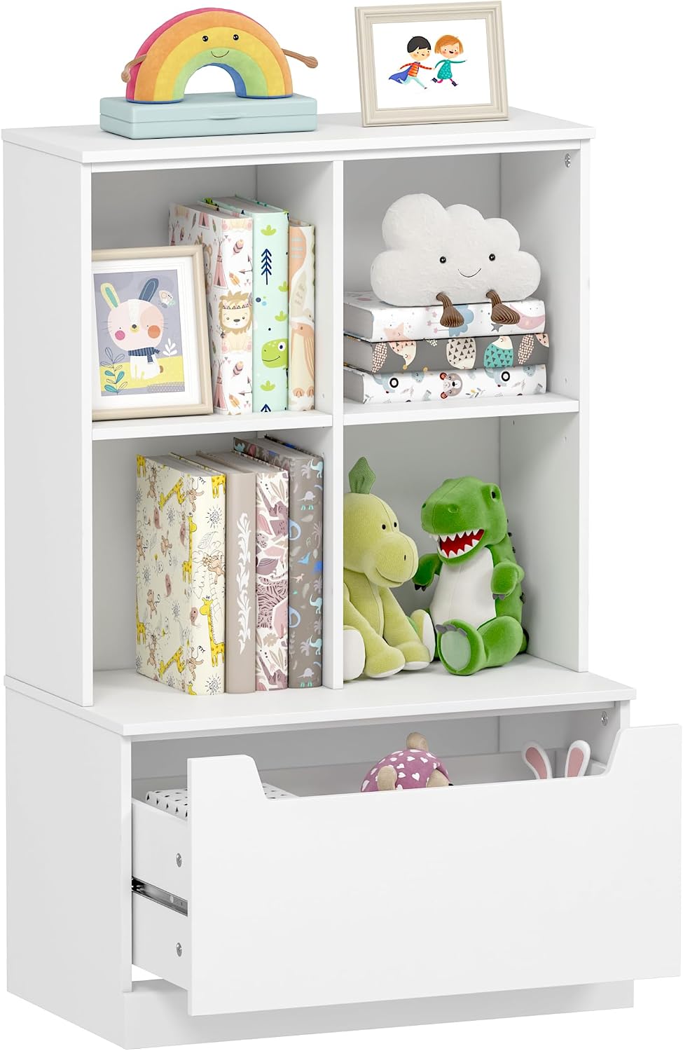 Cubby Toddler Kids Bookshelf Toy Storage Organizer
