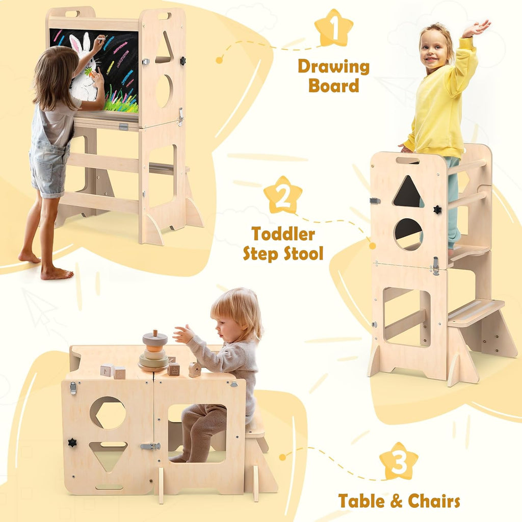 Foldable Wooden Toddler Kitchen Helper Tower
