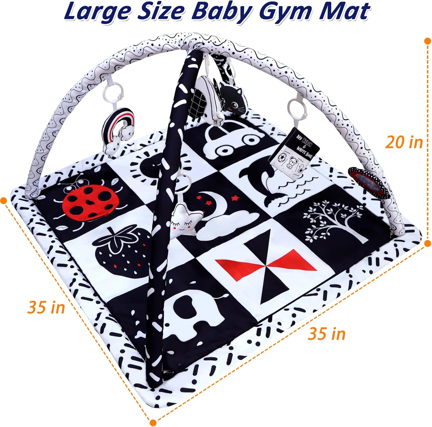 High‑Contrast Baby Gym Activity Play Mat