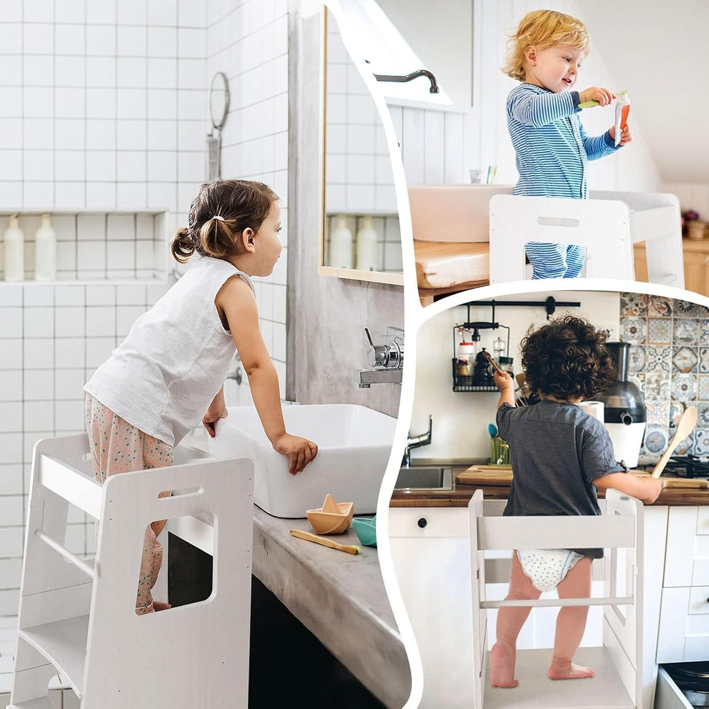 Wooden Adjustable Toddler Kitchen Helper Tower