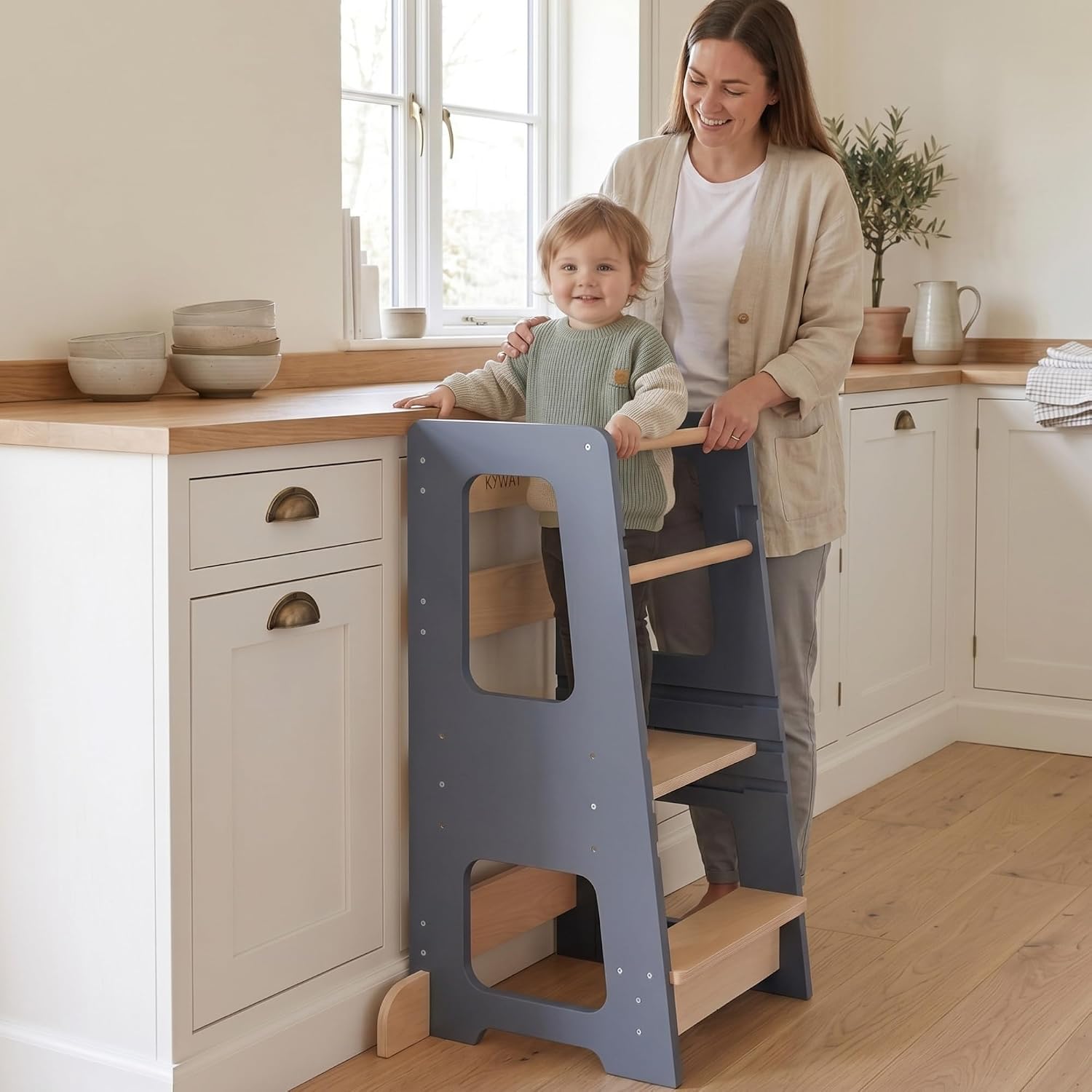 Adjustable Wooden Toddler Kitchen Helper Tower