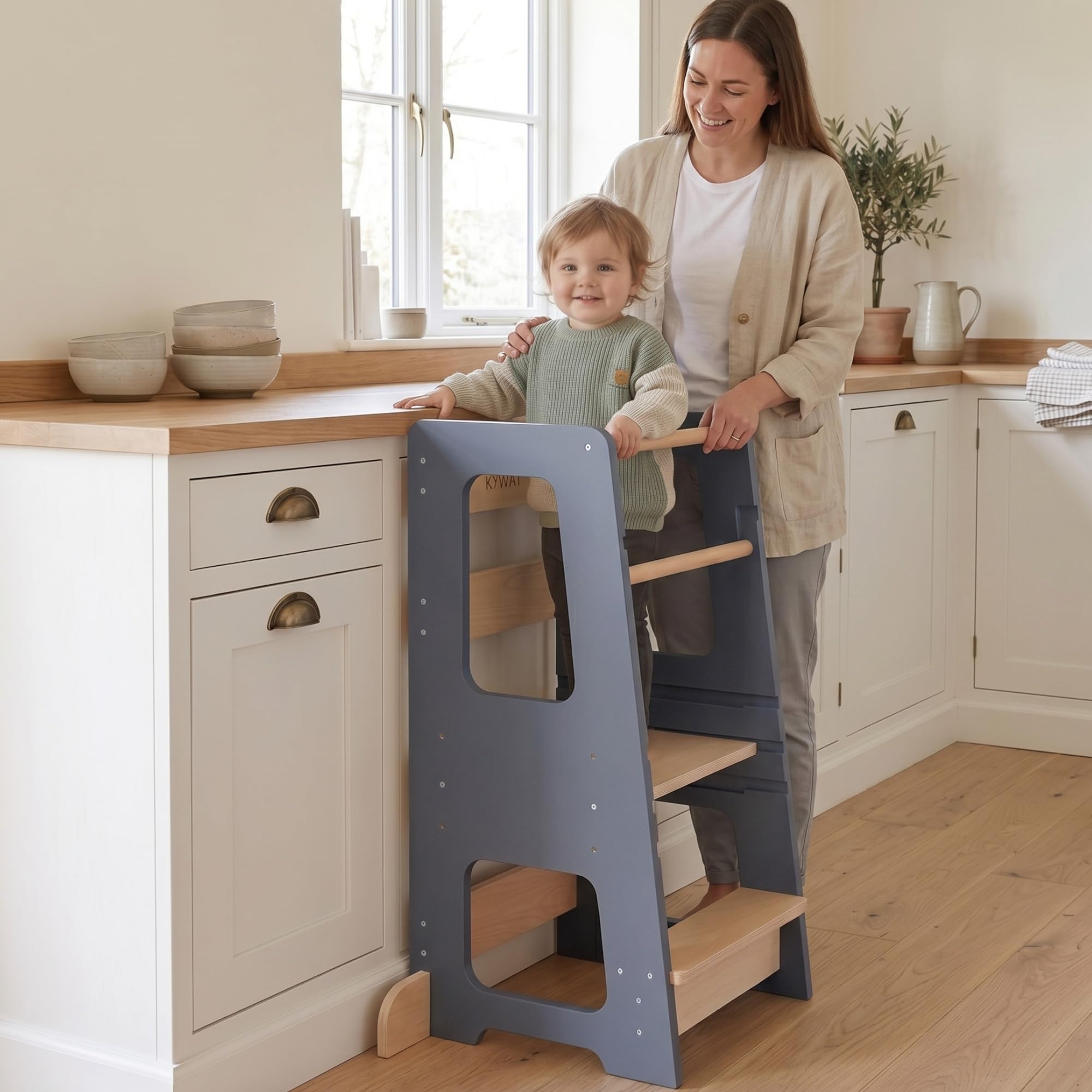 Adjustable Wooden Toddler Kitchen Helper Tower