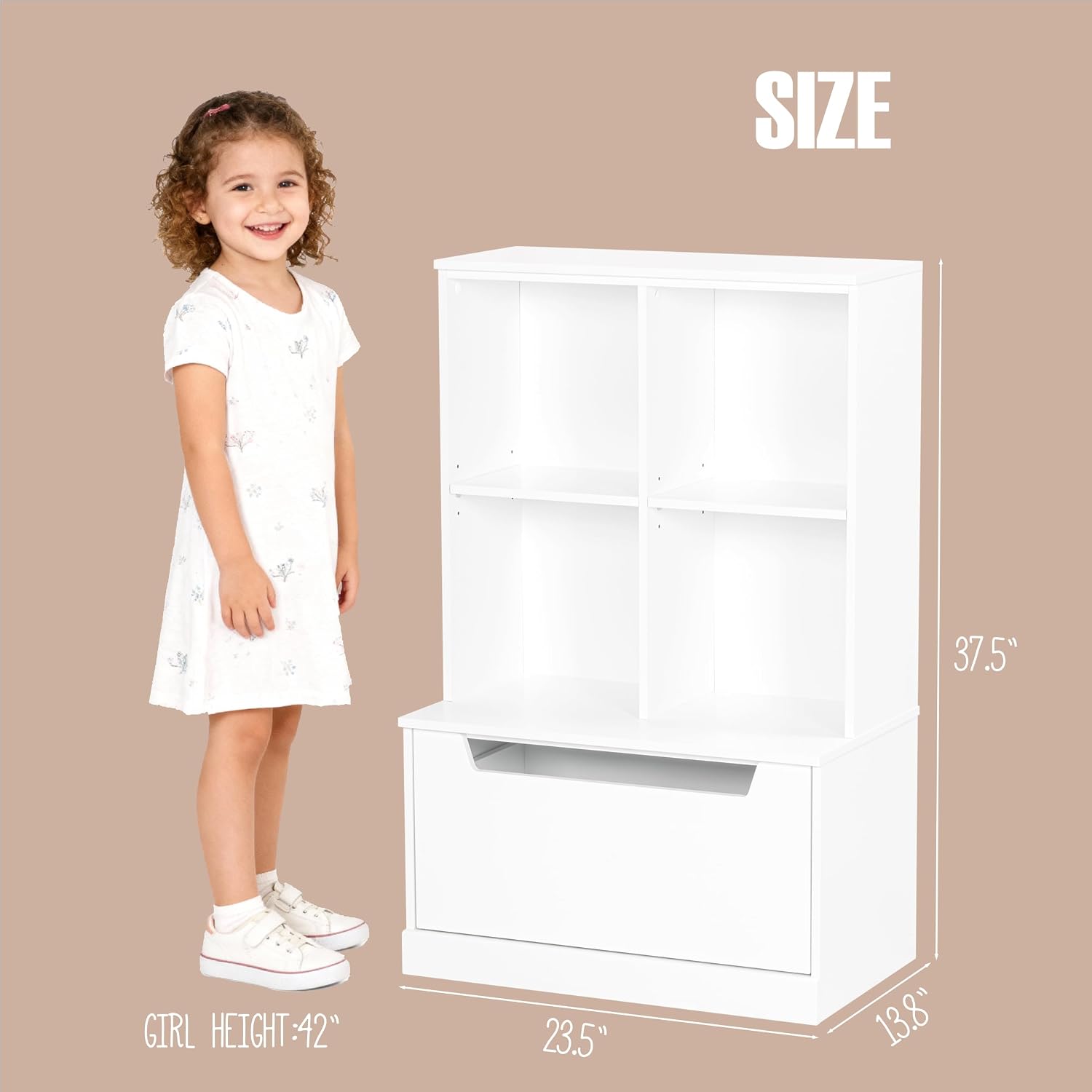 Cubby Toddler Kids Bookshelf Toy Storage Organizer