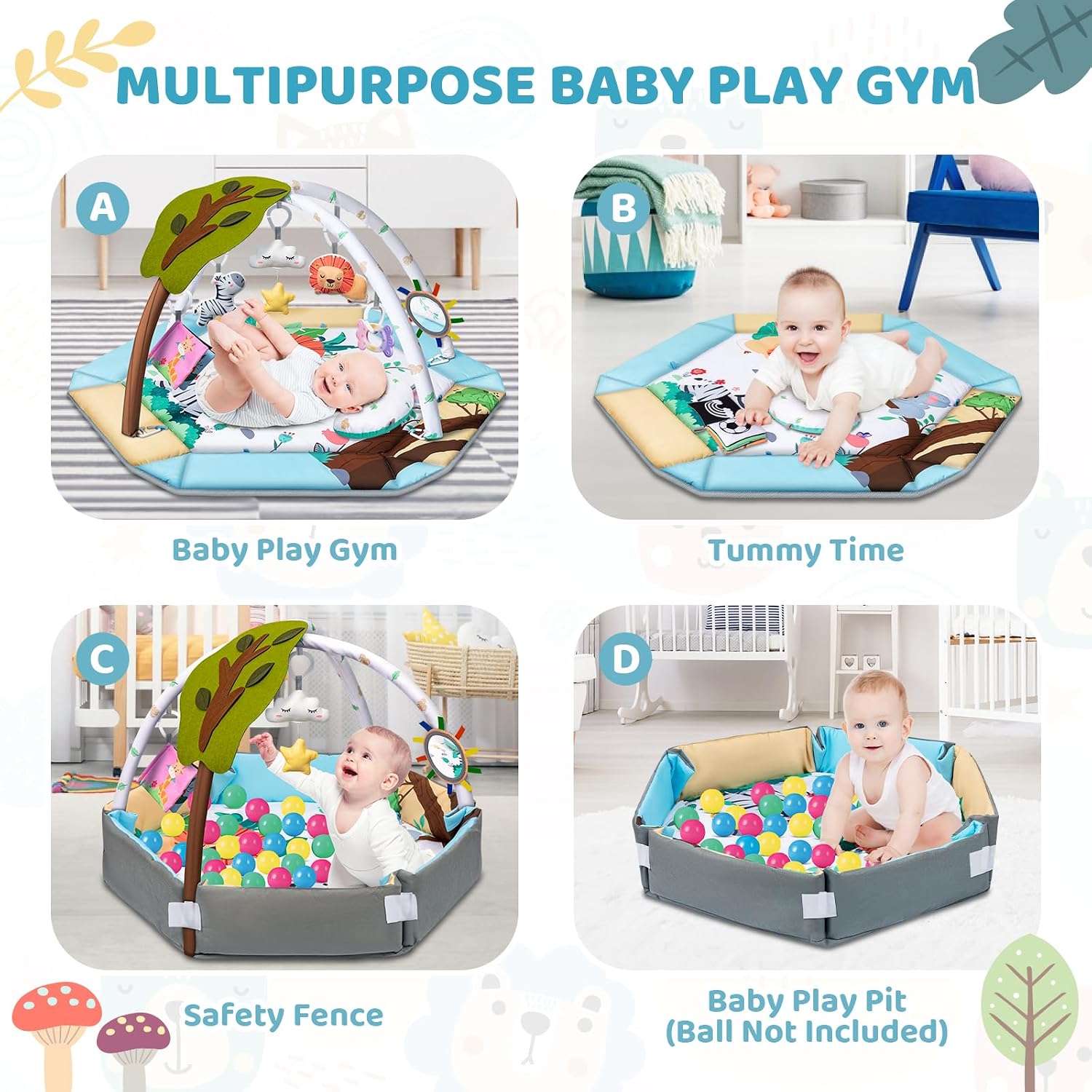 Multifunctional Baby Gym Activity Play Mat