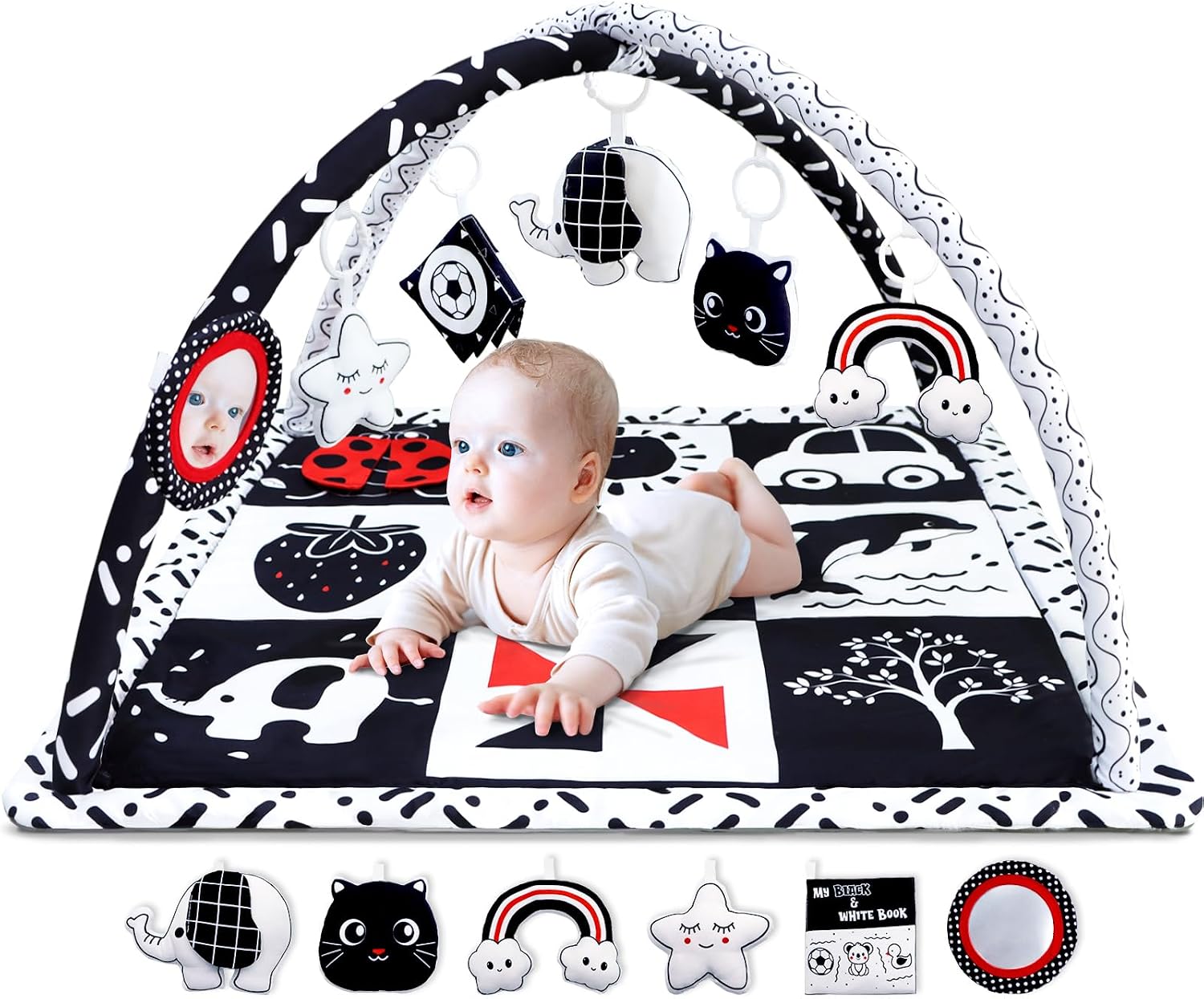 High‑Contrast Baby Gym Activity Play Mat