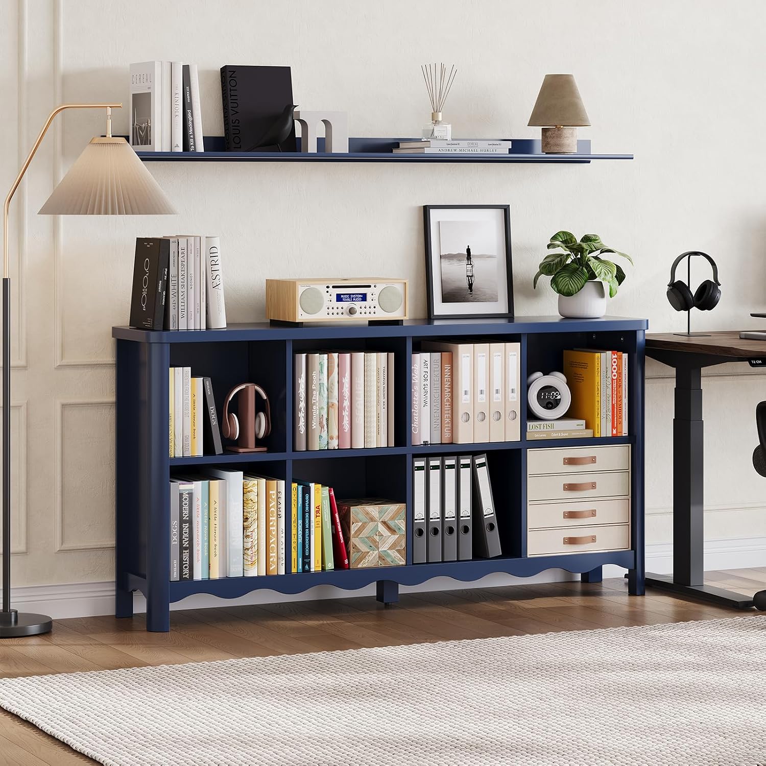 8‑Cube Kids Bookshelf Toy Storage Organizer Shelf