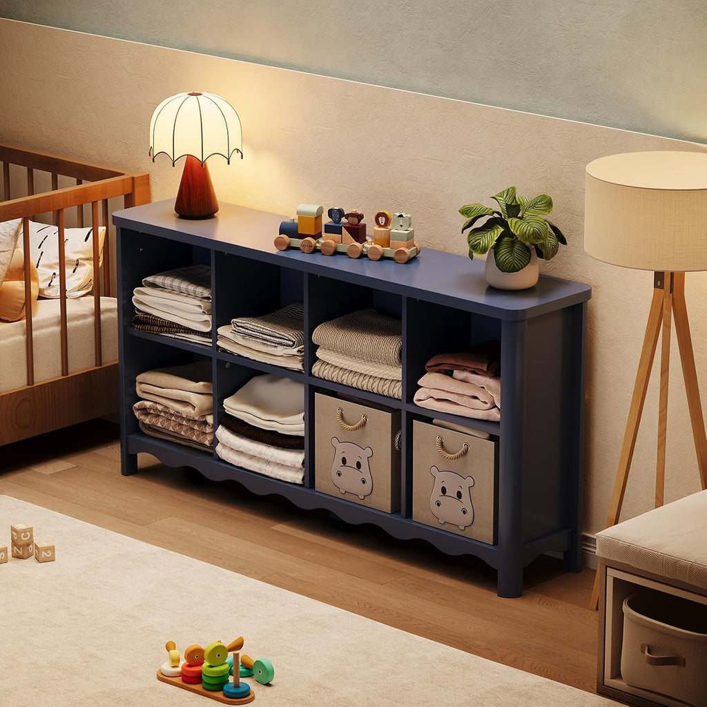 8‑Cube Kids Bookshelf Toy Storage Organizer Shelf