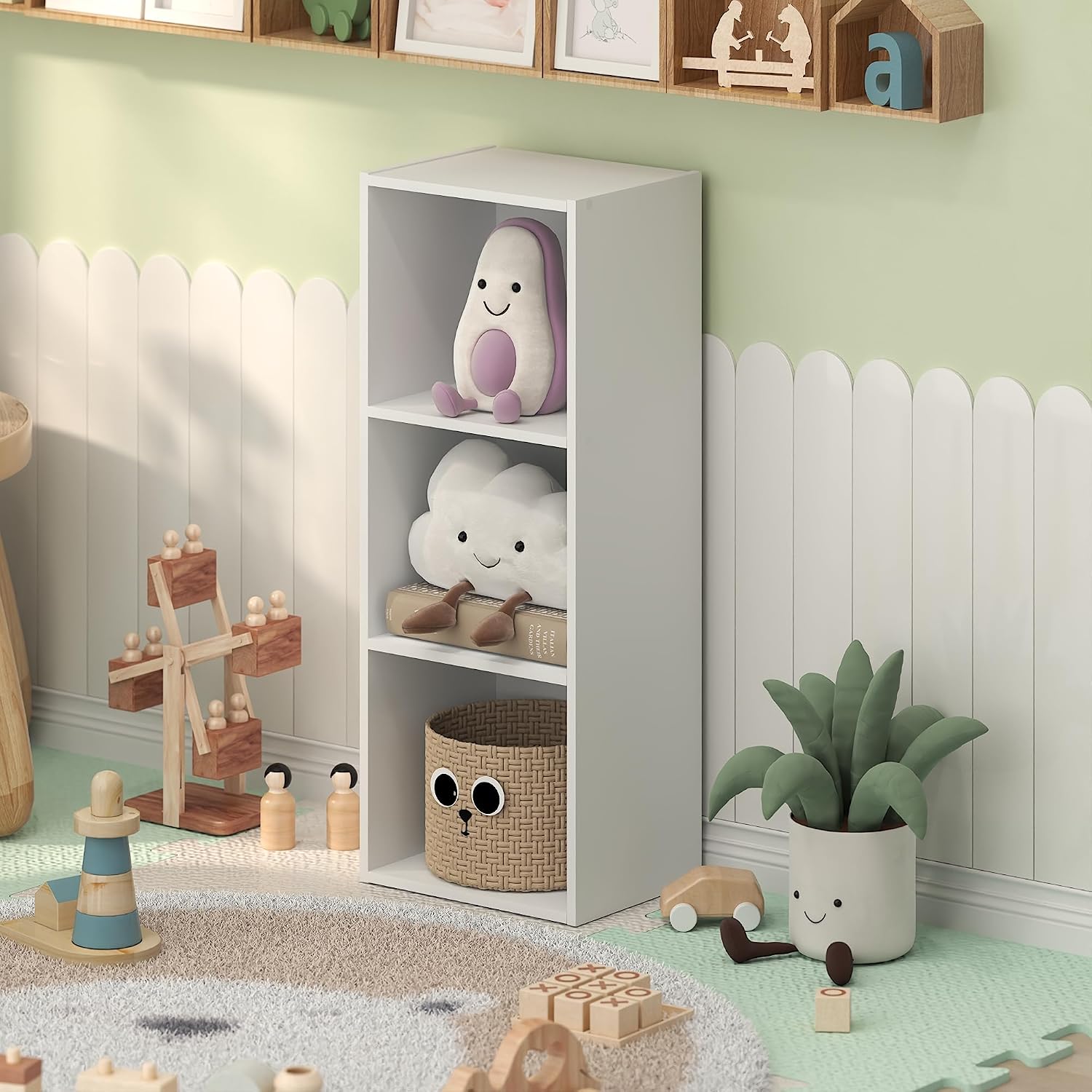 3‑Cube Kids Bookshelf Toy Storage Organizer Shelf