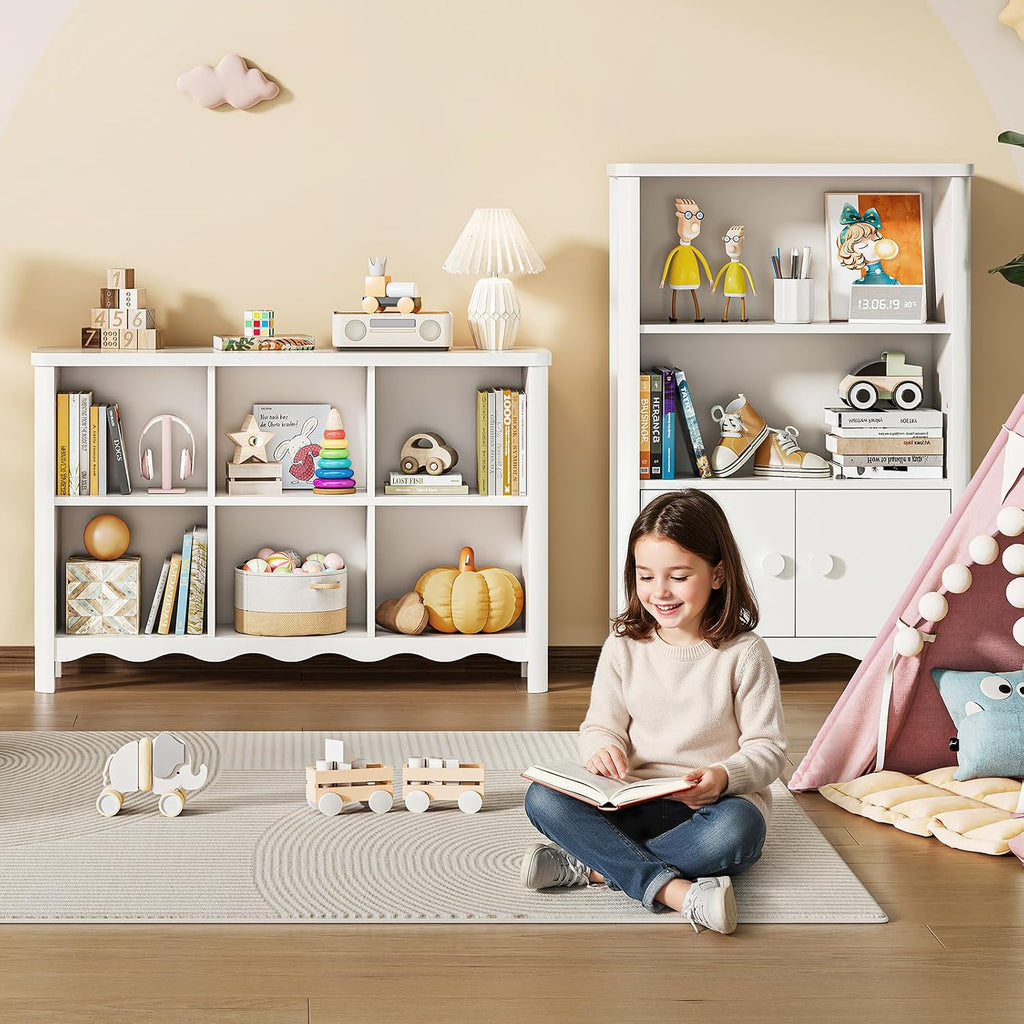6‑Cube Kids Bookshelf Toy Storage Organizer Shelf