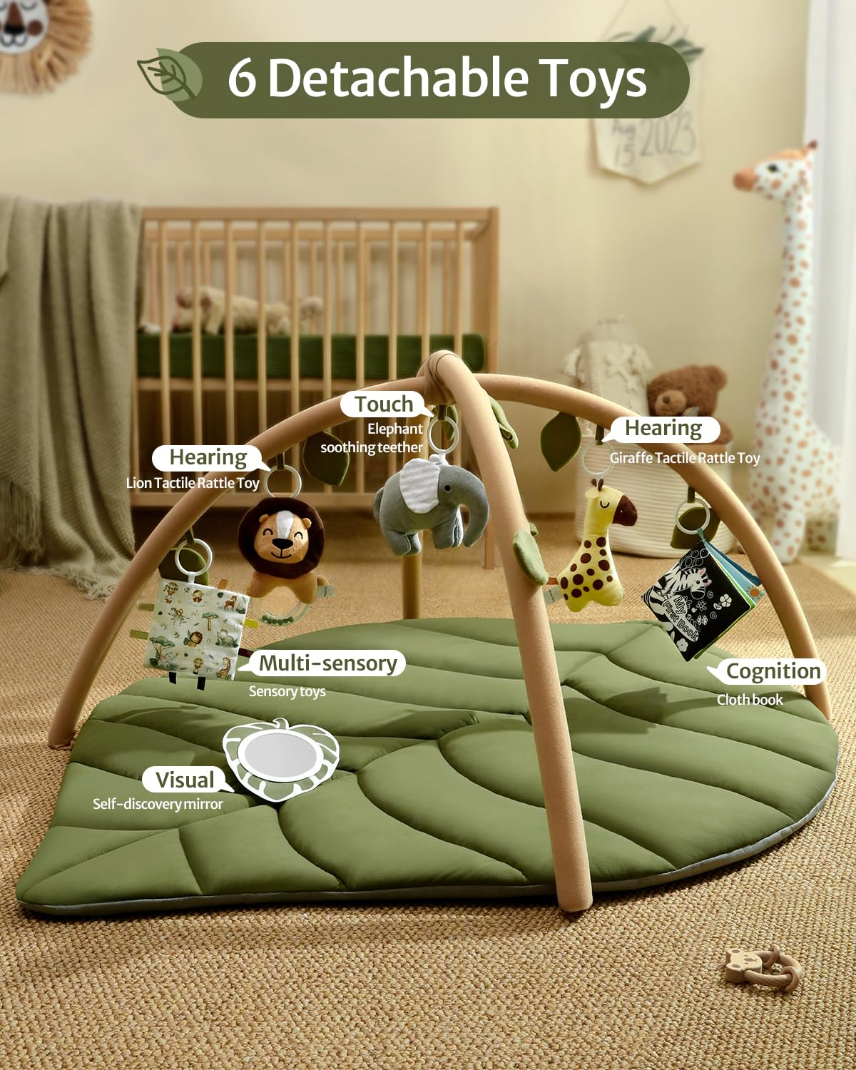Leaf‑Shaped Baby Activity Gym Play Mat