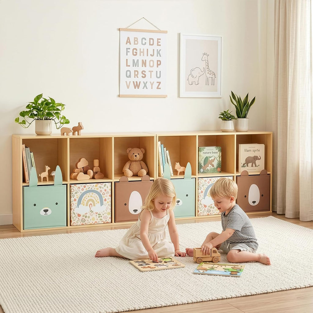 Montessori 6‑Cube Bookshelf Toy Storage Organizer