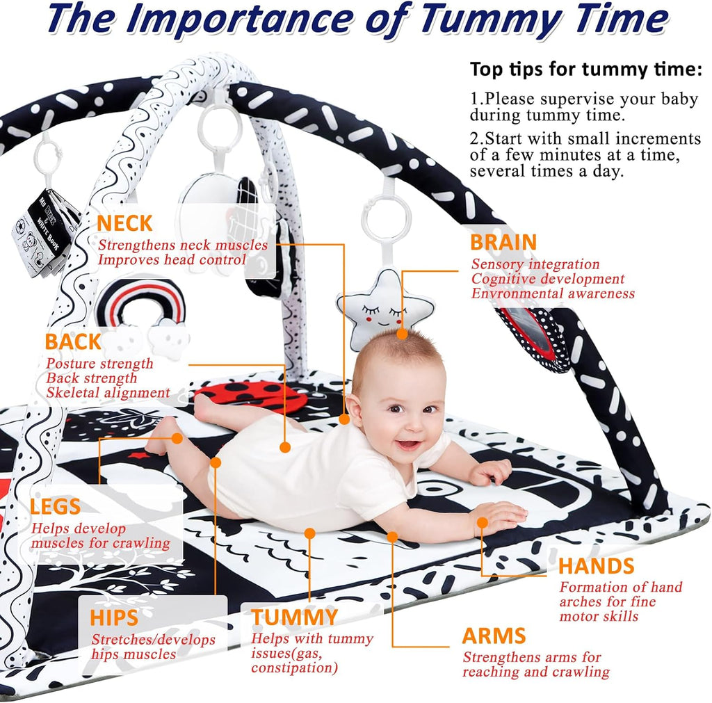High‑Contrast Baby Gym Activity Play Mat
