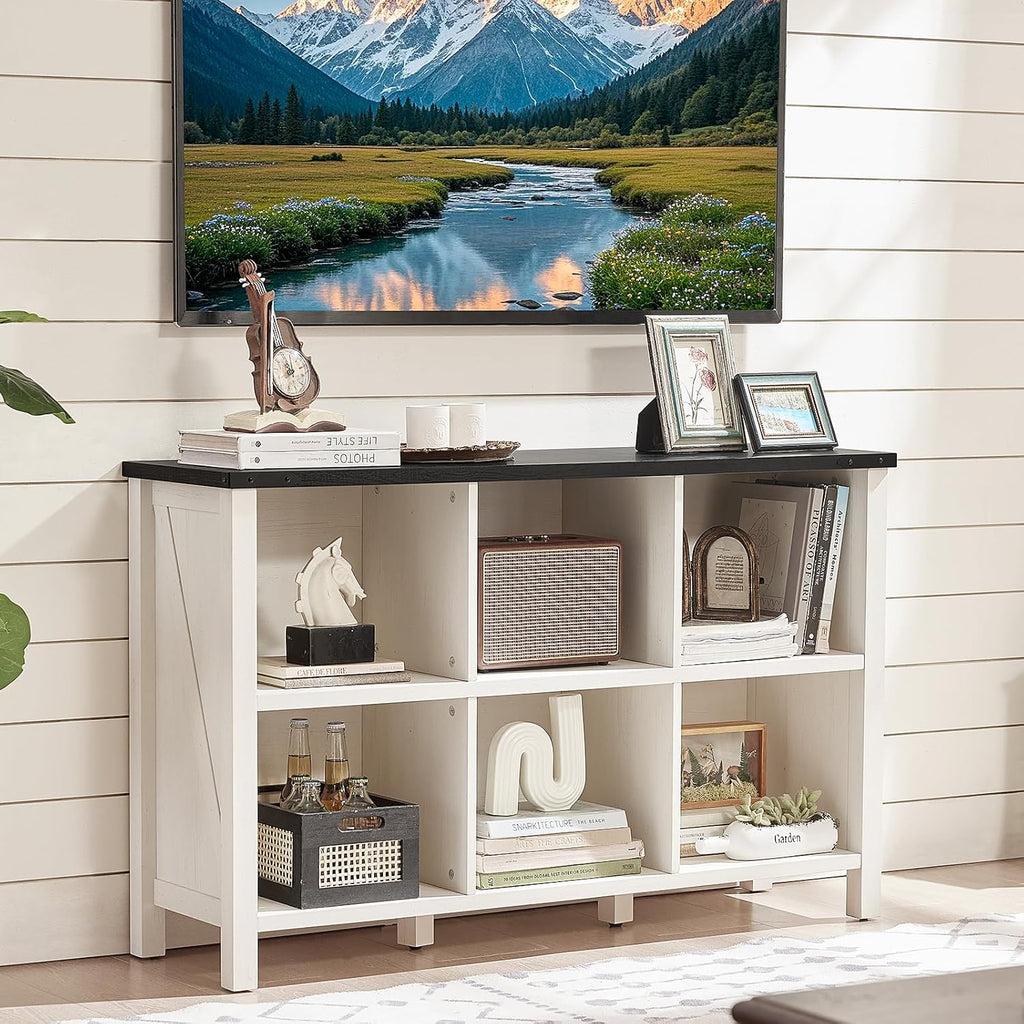 Farmhouse Wooden 6‑Cube Kids Storage Bookcase