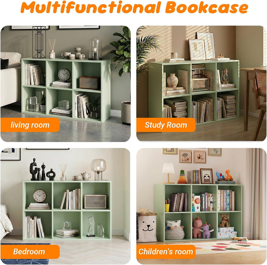 6‑Cube Kids Cubby Toy Storage Bookshelf Organizer