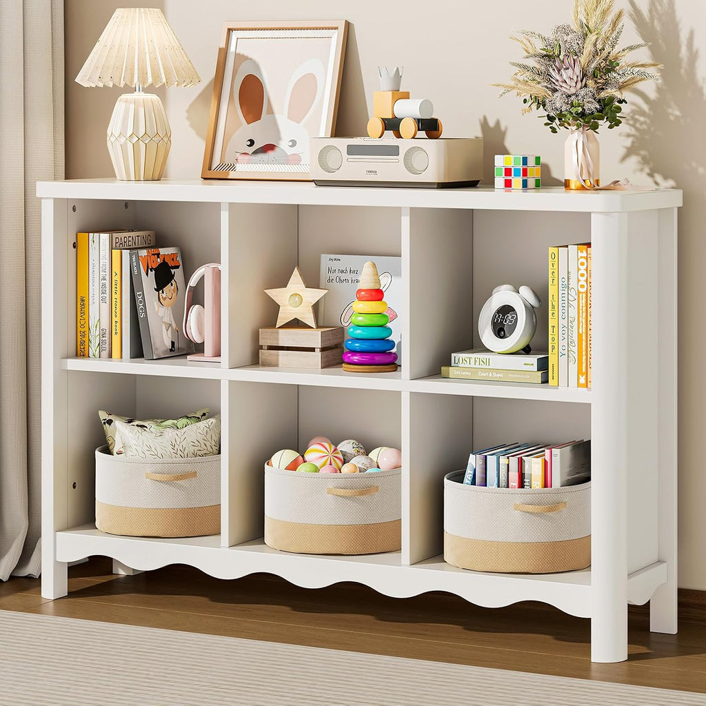 6‑Cube Kids Bookshelf Toy Storage Organizer Shelf