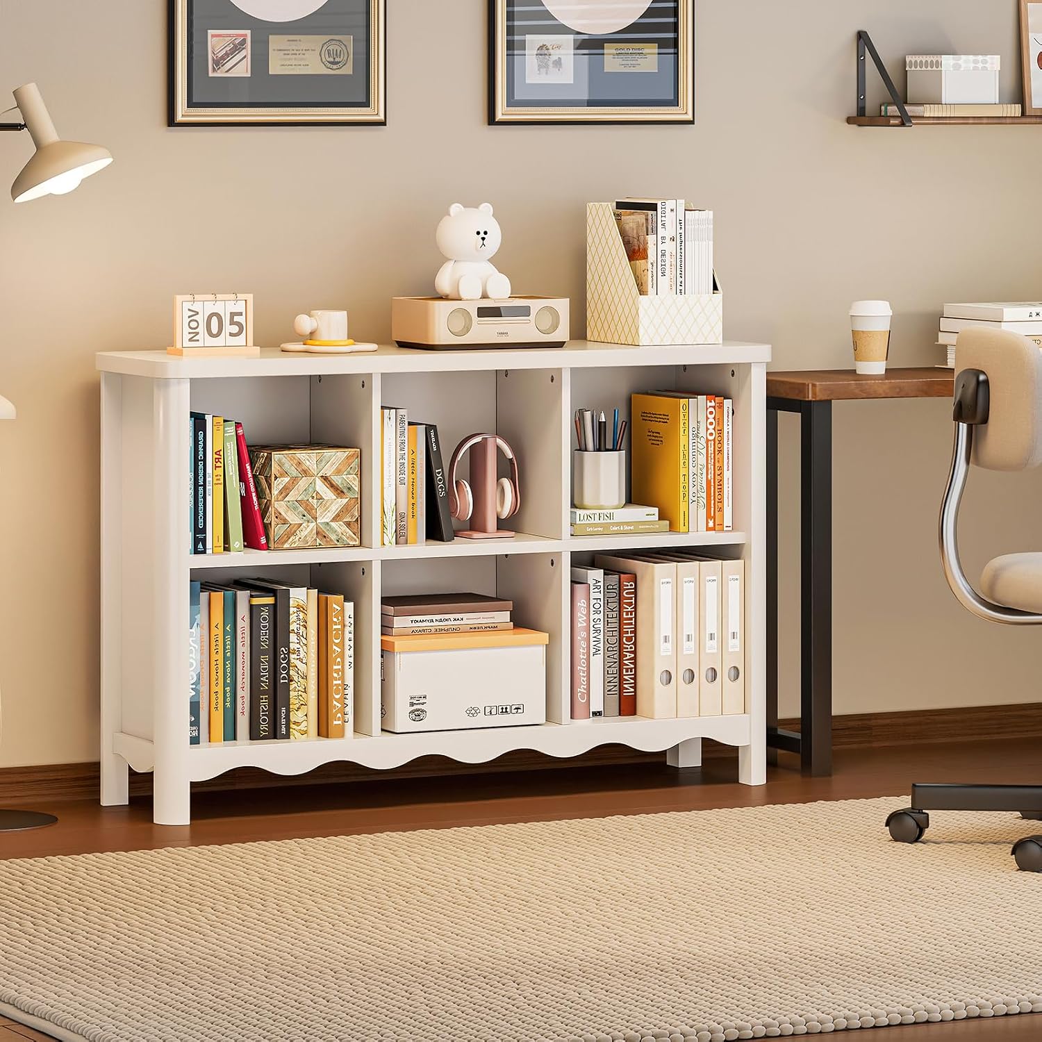 6‑Cube Kids Bookshelf Toy Storage Organizer Shelf