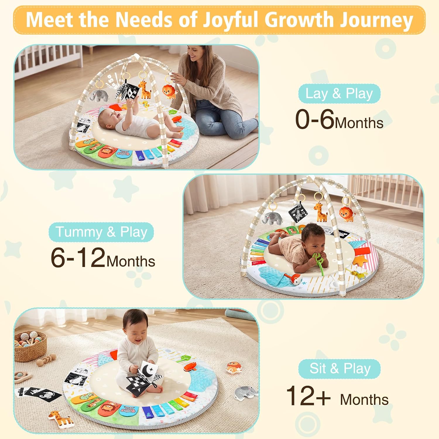 Sensory Baby Gym Tummy‑Time Play Mat
