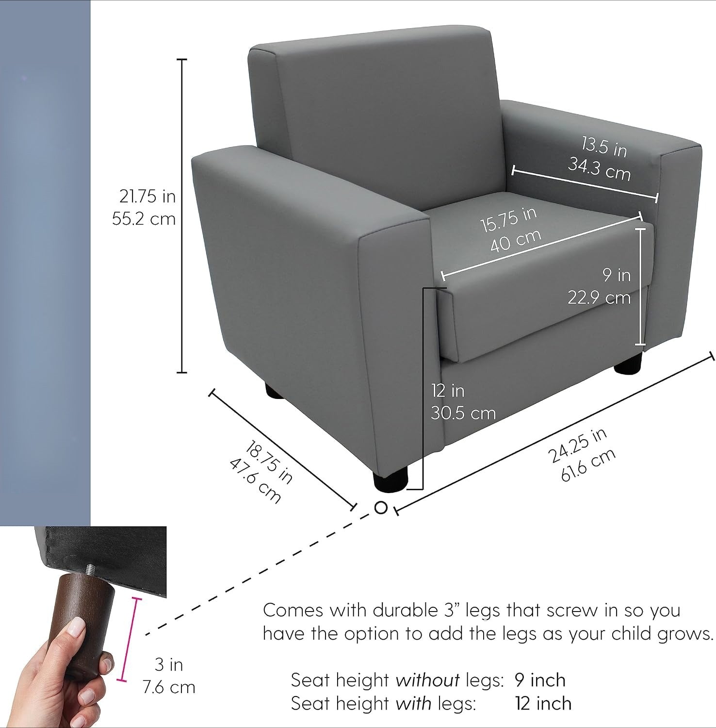 Upholstered Soft Kids Reading Playtime Chair