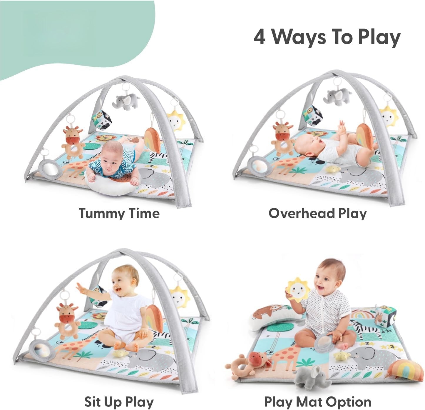 Safari‑Themed Baby Gym Activity Play Mat